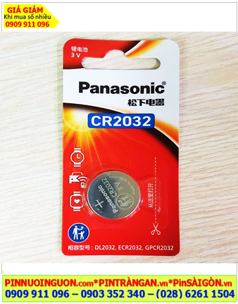 Panasonic CR-2032CW/1B, Pin 3V lithium Panasonic CR2032 /nội địa Trung (Vỉ 1viên)